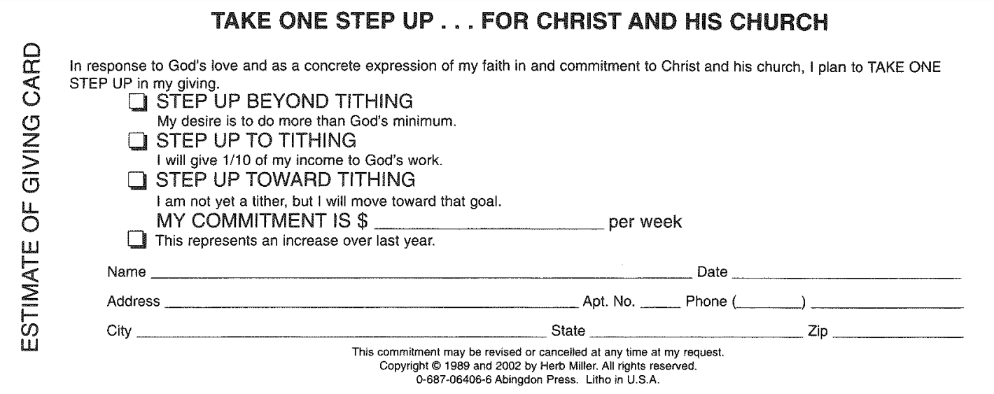 Port Edwards United Methodist Church » My Pledge Card